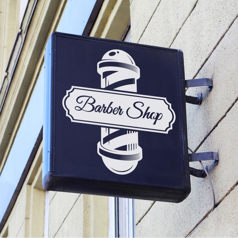 Barber Shop Window Decal – Classic Vinyl Sticker with Traditional
