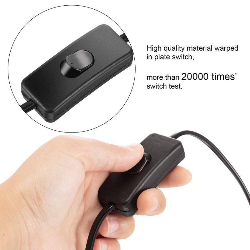 Pelopy 10 Packs Lamp Cord with Plug and Switch Light