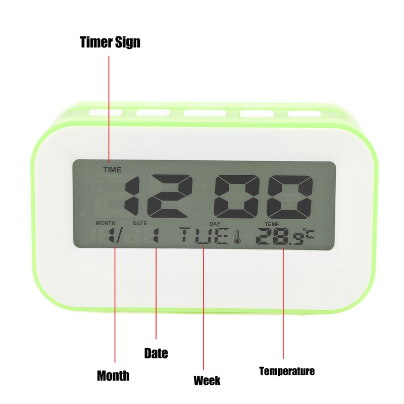 LCD Kids Alarm Clock Backlight Musical Alarms Countdown Timer Function