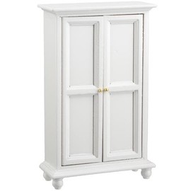 Melody Jane Dolls House Wardrobe White Paneled Door Wooden Miniature 1:12 Bedroom Furniture