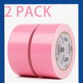 ROSEUP 2 Pack Duct Tape Heavy Duty,7.5 Mil Thickness,2 Inches x 30 Yards,Flexible,No Residue,Waterproof and Tear by Hand,Multi-Use for Indoor & Outdoor, Pink