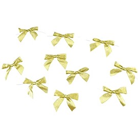 Homeford Metallic Shimmer Twist Tie Bows, 3-1/4-Inch, 100-Count - Gold
