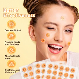 AUSLKA Orange Pimple Patches, Spot Dots Sticker for Face, Cute Zit Patches for Women, (120 Pcs) Cover Zit Patches in Skin, Spots Hydrocolloid Patches