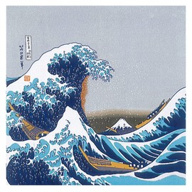 三陽商事 丹後ちりめん 浮世絵ふろしき(二巾) 北斎浪 58-2