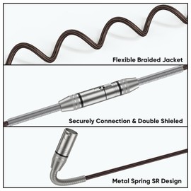 CableCreation XLR Cable10ft, Microphone Male to Female Gender Change Balanced Mic Speaker,3 Pin XLR Extension with Braided Heavy Duty Spring Stress Relief,for Mixer, Studio, Amplifier