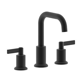 Derengge Matte Black Bathroom Faucet,Two Handle Widespread Bathroom Sink Faucet with Pop up Drain,8 Inch Lavatory Faucet 3 Hole,LF-3288-MT