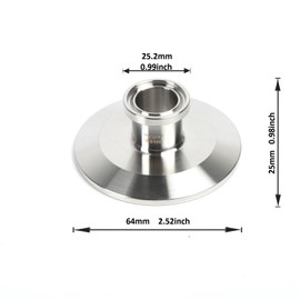 QMINOX 2 Inch × 3/4 Inch Sanitary Fitting End Cap Reducer Stainless Steel 316 Sanitary Concentric Reducer Tri Clamp Clover