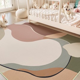 MORANDI Modern Washable Area Rugs for Bedroom -5x7 Large Bedroom Rug Super Soft and Non Slip Nursery Kids Room Low-Plie Carpet Suitable for Living Room Bedroom Entryway Office Dorm Bedside