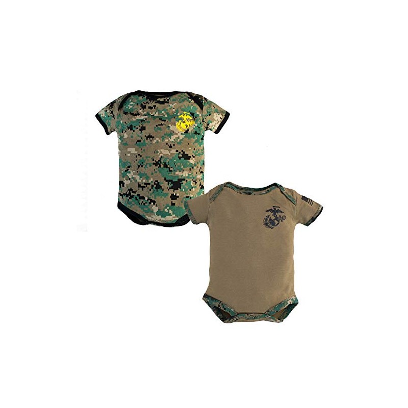 Baby Bodysuits 2 Pk. USMC Woodland Camo and Coyote Brown