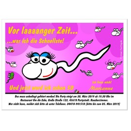 Modern Birthday Invitations 18 20 25 30 40 with Saying - Cool Funny Change Your Desired Text - Size 17 x 12 cm - 40 Cards