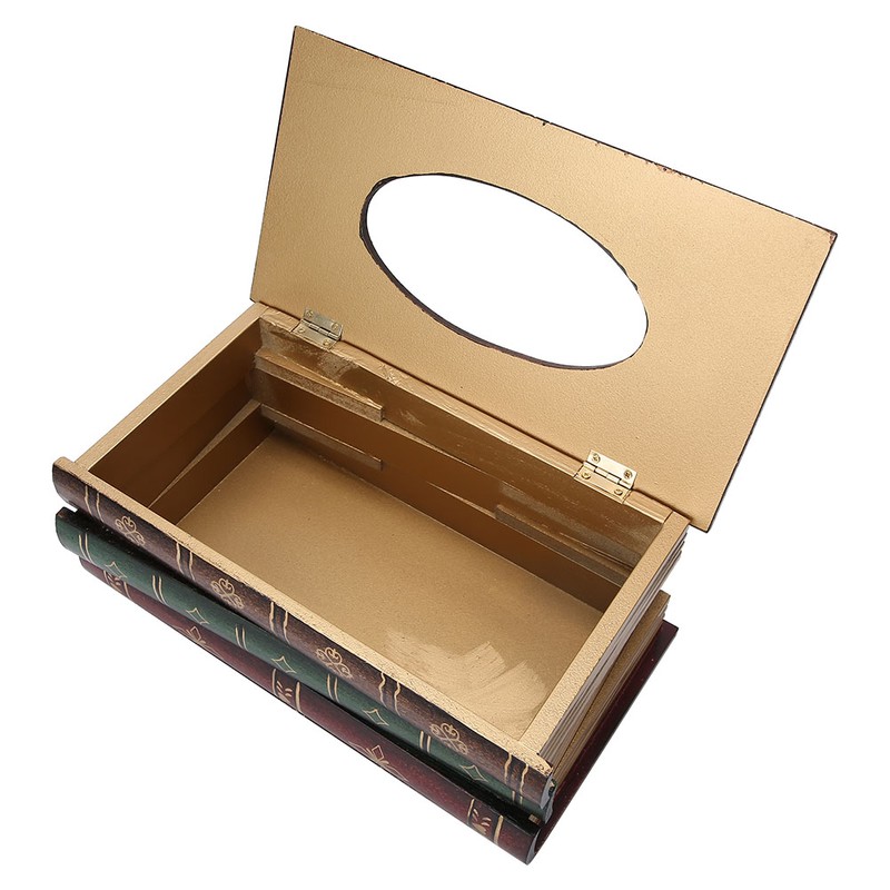 Book Shaped Tissue Box Home Decoration Storage Props Office Ornaments