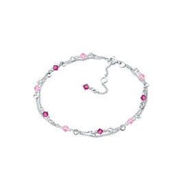 Elli Women's Basic Bracelet with Crystals Elegant in 925 Sterling Silver, Facet cut, Crystal