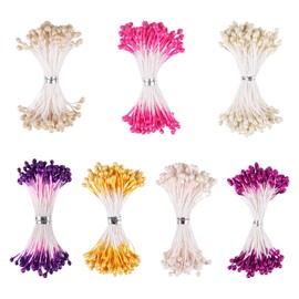CCINEE 560pcs Flower Stamens for Crafts, 3mm Artificial Pearl Floral Pistil for Card Scrapbook Flower Buds Craft Making Decoratiaon DIY Floral Picks