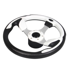 GONMOT 12.5"Marine Boat Steering Wheel with 3/4" Tapered Shaft，Rust-proof and Prevent Corrosion White Steering Wheel for Most Marine boats,Vessels,Yachts,Pontoons Boat