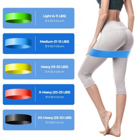 Resistance Bands Exercise Loop Fitness Bands for Women Men, 5 Different Levels Elastic Band for Home Gym Workout Bands, Yoga, Fitness, Stretching, Strength Training, Physical Therapy Carrying Bag
