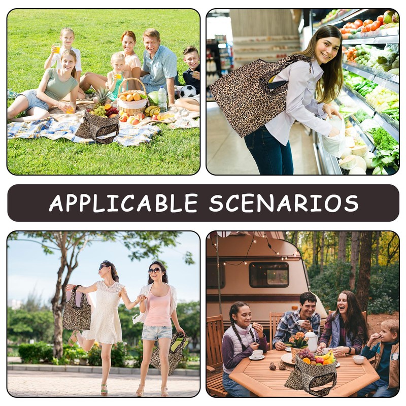 UILYNIU 3 Pack Large Lightweight Foldable Reusable Shopping Bag (Brown)