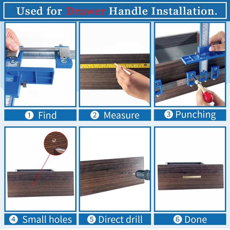 Cabinet Hardware Jig, King&Charles Cabinet Handle Jig + Automatic Hole