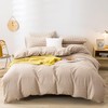 mixinni Tan Gingham Comforter Set Queen, Plaid Comforter Set 3