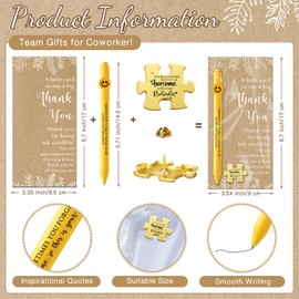 Dunzoom 20 Sets Employee Team Appreciation Gifts Bulk Gold Lapel Pin Graduation Inspirational Ballpoint Pens Thank You Cards with Bag Social Worker Gifts for Nurse Teacher Volunteer (Awesome)