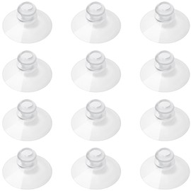 LuluEasy 12 Pieces 1.2 inch Small Clear Suction Cups for Glass, Without Hooks Without Holes, Thick Professional Sucker Pads for Organization Decoration Window Bathroom Kitchen Car Radar Detector