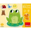 Goula 53173 6 Animal Shaped Puzzles, 2 Pieces, Multi-Colour, One