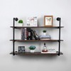 MBQQ Industrial Retro Pipe Shelf 44in 3 Tier Wall Mounted,Rustic