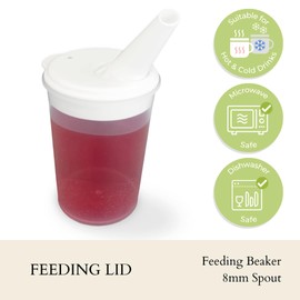 Plastic Cups with Adjustable Feeding Lid - Pack of 6 | Adult Feeding Cups Seniors Plastic Cups for Adults Disabled Large Spout Adjustable Feeding Lid