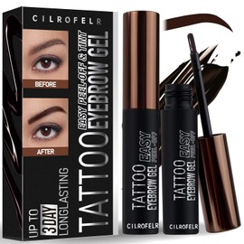 Cilrofelr Tattoo Peel Off Gel Tinte para Cejas, Semi Permanente para Tatuajes, Gel de Tinte Despeel Off, Durable Hasta 3 Días, Impermeable, A Prueba de Transferencia, para Cejas Más Completas y Defini