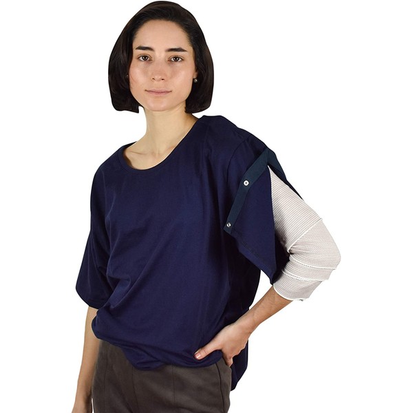 Uni-Sex Shoulder Surgery Recovery and Rehab Shirt with Discreet Shoulder Snaps