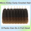 FLWAI Pre Looped Micro Kinky Curly Crochet Hair, 8 Packs,