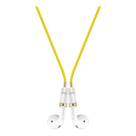 Lawonda Strap Compatible with AirPods 1/2/3, AirPods Pro/Pro 2, PU Leather Anti-Lost Neck Strap for AirPods Strap Holder Band Holder Magnetic Sports String Neck Strap Yellow Gold