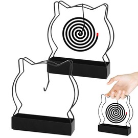 Pack of 2 Mosquito Spiral Holder, Metal Mosquito Coil Holder, Portable Mosquito Coil Holder, Smoking Spirals Holder, Mosquito Coil Holder for Bedroom, Living Room, Kitchen, Office, Outdoor (Cats)
