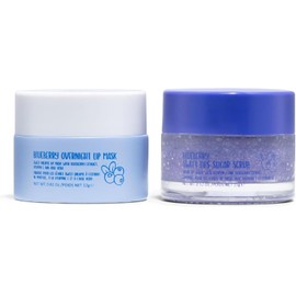 W7- Duo de exfoliante labial y mascarilla labial nocturna Sweet Dreams - Set de regalo de 2 piezas - Sabor arándano - Exfolia,