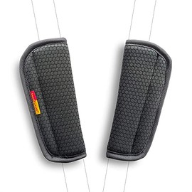SeedFuture Seat Belt Pads for Child Car Seats Black Pack of 2 Universal and Adjustable Shoulder Strap Cushion for Pushchair with Velcro Fastening