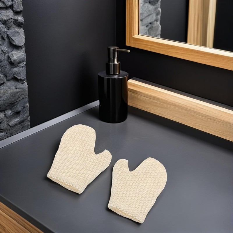 Guantes de Baño Exfoliantes de Sisal – 2 Piezas Blanco
