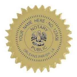 Louisiana Notary Gold Foil Stickers - Customize with Your Notary Information