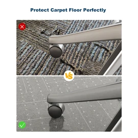 Furkit 46"x 60" Clear Office Chair Mat for Carpet, Anti-Scratch Durable Plastic Desk Chair Mat for Rolling Chairs, Waterproof Non-Slip Carpet Protector Mat for Work, Game, Home Office