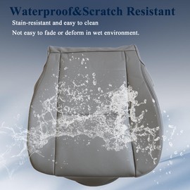 NLQR Front Driver and Passenger Side Bottom Replacement Seat Covers Microfiber Leather Gray Compatible with Toyota Sequoia Tundra 2000 2001 2002 2003 2004 2005 2006