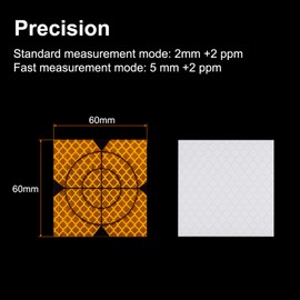 HARFINGTON 60pcs Survey Reflector Sheets 60x60mm Self-Adhesive Reflective Tape Survey Target Mark for Total Stations, Yellow