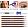 6 Pcs Light Coffee Eyebrow Pencil,Sharpener Included,Deeply Pigmented,Waterproof Sweat-proof,Makeup Eyebrow