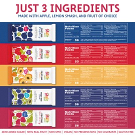 Mate Fruit Bars Variety Pack (96 pack), 4 Flavors - 100% Natural Real Fruit Snacks, Fruit Leather - Gluten Free, Vegan, Non GMO, Kosher, Keto Friendly - Zero Added Sugar, No Preservatives, and No Colorant