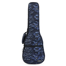 CLOUDMUSIC Ukulele Case Gig Bag Padded Backpack For Concert 23" Inch(Concert, Mystery Blosoom)