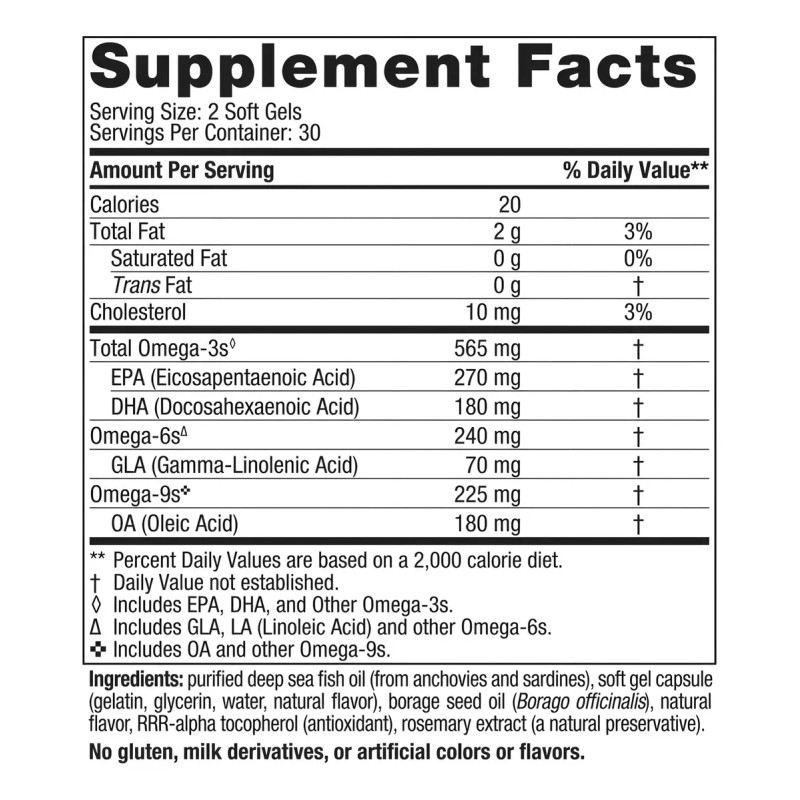 Nordic Naturals Omega 3-6-9 565mg Omega Cápsulas Limón