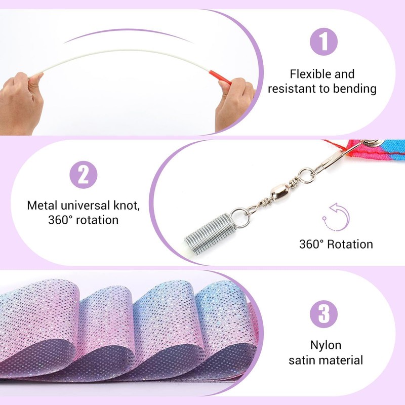 Pack of 2 Dance Bands, 4 m Gymnastics Band with