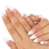 LydeLog White Series Handmade 3D Floral French Tip Design -