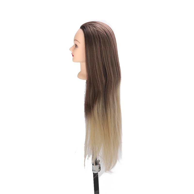 Training Head Long Soft Hair Hairdressing Styling Mannequin Head Hat