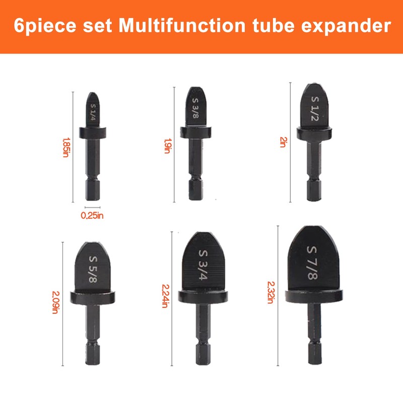 6PCS HVAC Swage Tool Copper Pipe Expander Set- Copper Pipe
