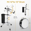 "14x5.5in Beginner Student Black Snare Drum Set with Drumstick Holder