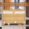 Honjourai Wicker Storage Basket with Lid,Rattan Shelf Basket with Removable