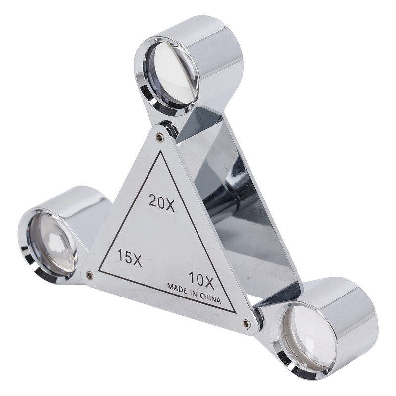 3 Lens Loupe Pocket Foldable Jewelers 10X 15X 20X Jewelry